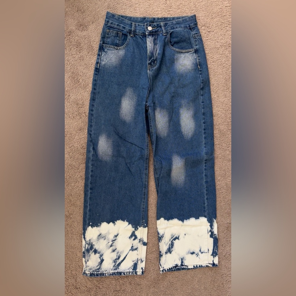 Cider Wide Leg Bleach Tie Dye High Waist Jeans
